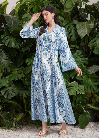 Белое кэжуал платье клеш SHEIN турецкие огурцы