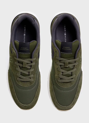 Оливковые всесезонные кроссовки Tommy Hilfiger
