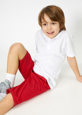 Белая детская футболка-поло для мальчика KOTON однотонная