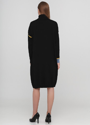 Черное кэжуал платье платье-свитер, оверсайз di classe однотонное