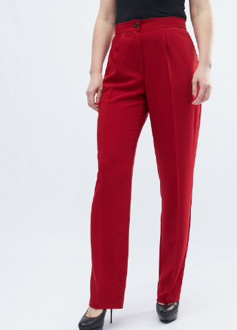 Красные классические демисезонные брюки Carica