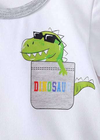 Комбінований літній костюм (футболка, шорти) з шортами SHEIN