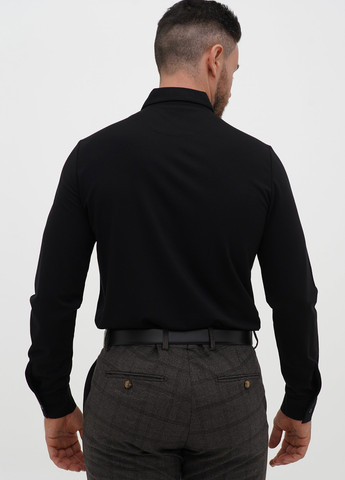 Черная классическая рубашка однотонная Trend Collection