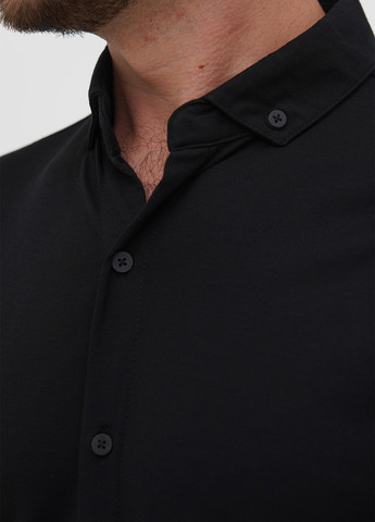 Черная классическая рубашка однотонная Trend Collection