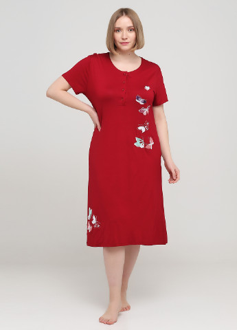 Червона домашній плаття, сукня ROMEO LIFE однотонна