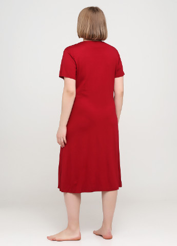 Красное домашнее платье ROMEO LIFE однотонное