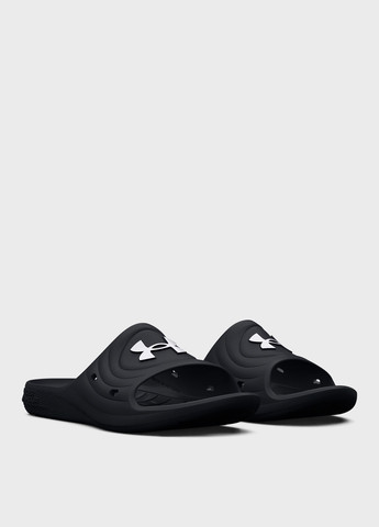 Черные шлепанцы Under Armour с логотипом
