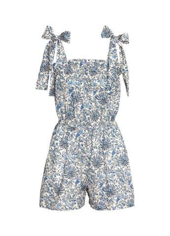 Комбінезон H&M комбінезон-шорти квітковий блакитний кежуал бавовна