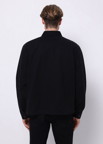 Черная кэжуал рубашка однотонная Colin's