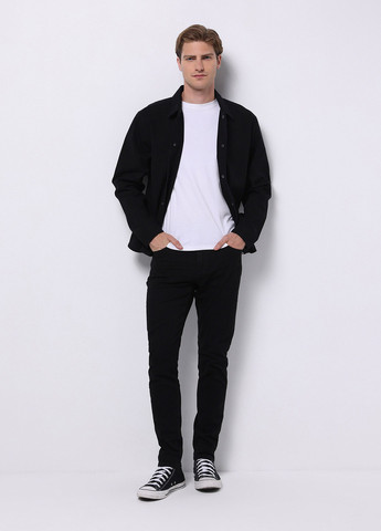 Черная кэжуал рубашка однотонная Colin's