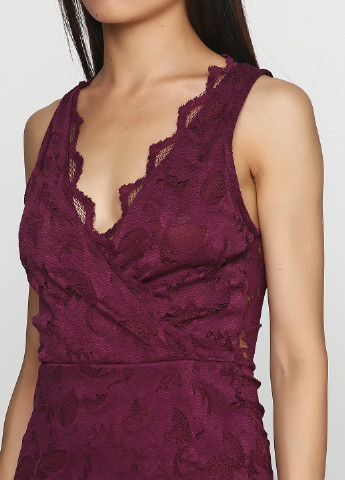 Темно-лиловое кэжуал платье H&M однотонное
