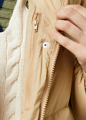 Светло-бежевый зимний Пуховик Lacoste