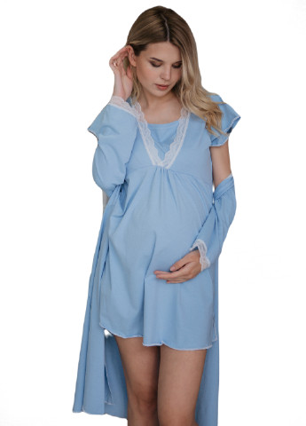 Комплект нічна сорочка + халат для вагітних і годуючих HN ярина (252358259)