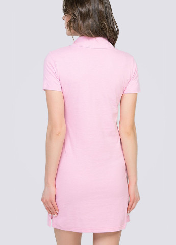 Розовое спортивное платье поло поло Эгостиль однотонное