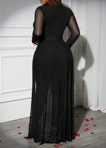 Комбинезон SHEIN комбинезон-брюки однотонный чёрный вечерний полиэстер