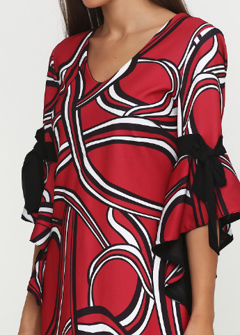 Бордовое кэжуал платье Rinascimento с абстрактным узором