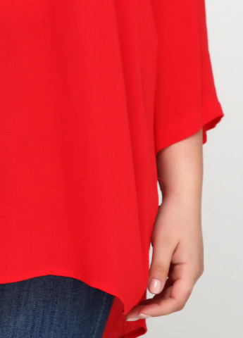 Туника Adia Fashion с длинным рукавом однотонная красная кэжуал