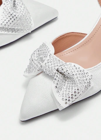 SHEIN Туфлі слінгбекі білий з текстиль, китай — літо (345181873)