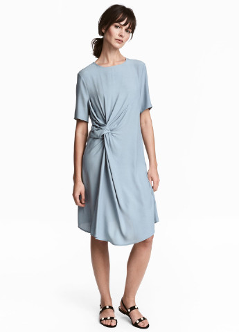 Сіро-голубий кежуал плаття, сукня а-силует H&M однотонна