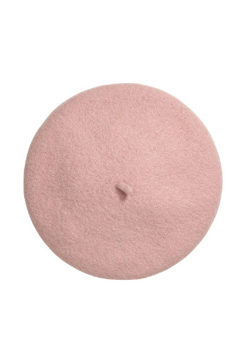 Берет H&M однотонный светло-розовый кэжуал шерсть