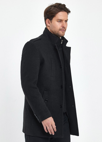 Темно-сіре демісезонне Пальто однобортне Trend Collection