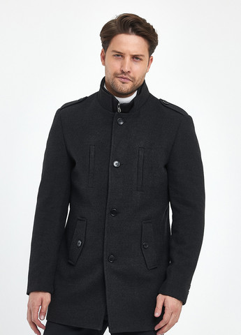 Темно-сіре демісезонне Пальто однобортне Trend Collection