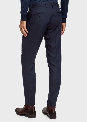Темно-синие кэжуал демисезонные классические брюки Oodji