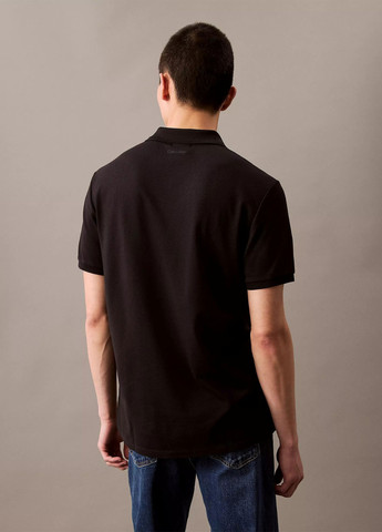 Черная футболка-поло для мужчин Calvin Klein однотонная