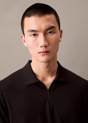 Черная футболка-поло для мужчин Calvin Klein однотонная