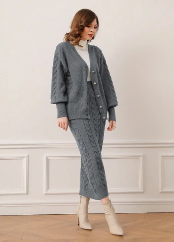 Костюм (кардиган, спідниця) SHEIN (343316573)