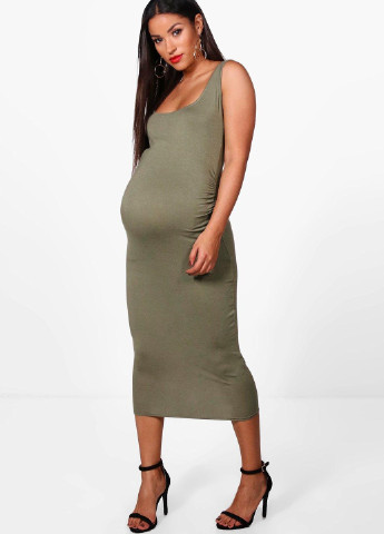 Оливковое (хаки) кэжуал платье для беременных платье-майка Boohoo однотонное