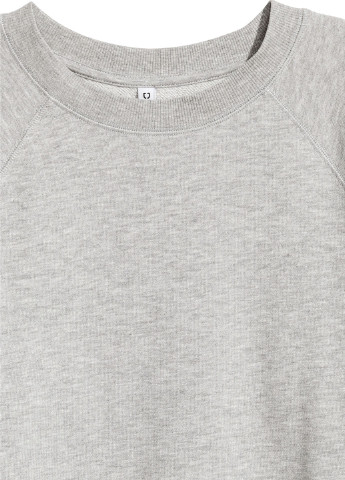 Свитшот H&M - Приталенный крой светло-серый кэжуал - (142715311)