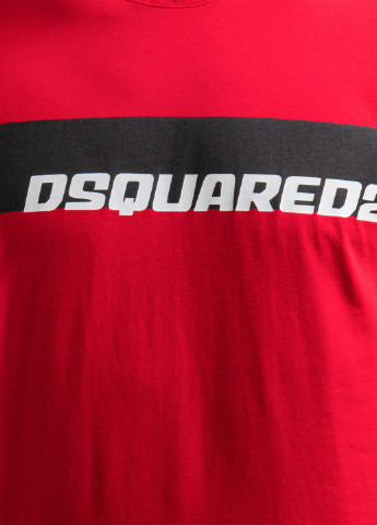 Красная красная футболка с логотипом Dsquared2