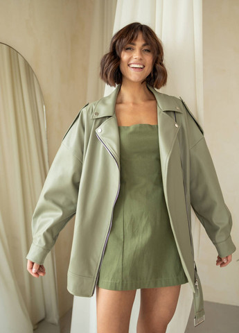 Оливкова демісезонна куртка косуха No Brand