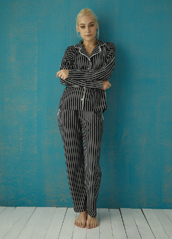 Черная всесезон пижама (рубашка, брюки) рубашка + брюки ECROU