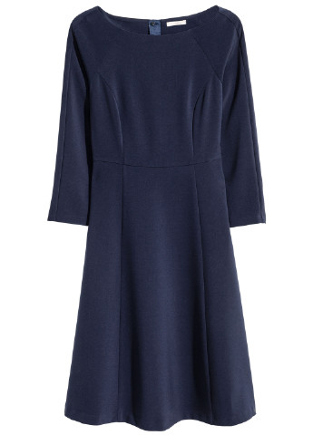 Темно-синее кэжуал платье бэби долл H&M однотонное
