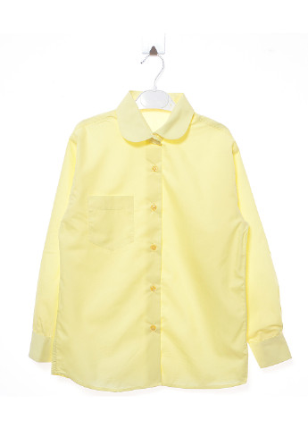 Желтая кэжуал рубашка однотонная Baki с длинным рукавом