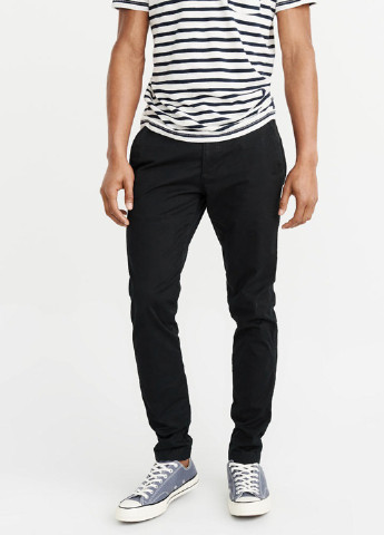 Черные джинсовые демисезонные зауженные брюки Abercrombie & Fitch