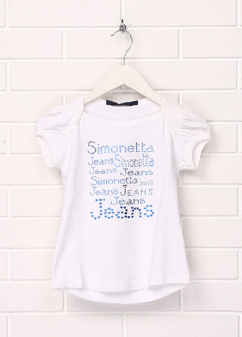 Білосніжна літня футболка з коротким рукавом Simonetta Jeans