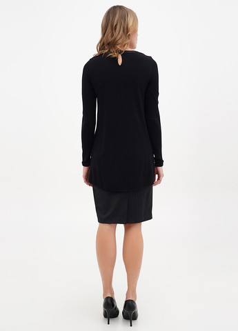 Чорна кежуал сукня Sassofono в смужку