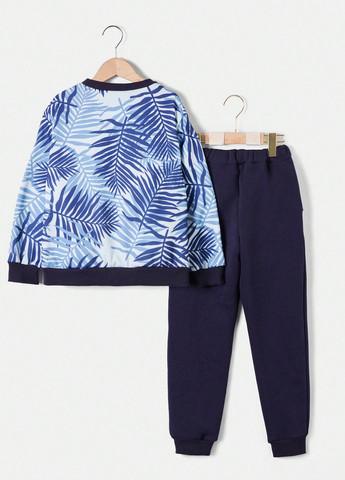 Темно-синий демисезонный костюм (толстовка, брюки) брючный SHEIN