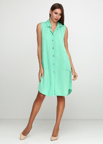 Светло-зеленое кэжуал платье New Line однотонное