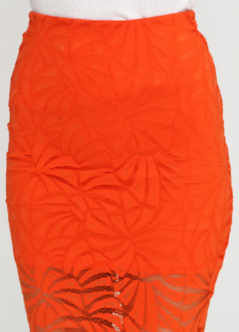 Оранжевая кэжуал фактурная юбка H&M миди