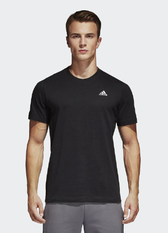 Чорна футболка з коротким рукавом adidas