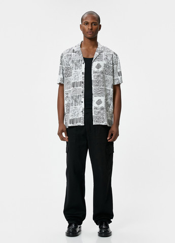 Белая кэжуал рубашка с рисунком KOTON