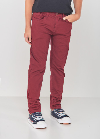 Бордовые кэжуал демисезонные брюки Redpolo