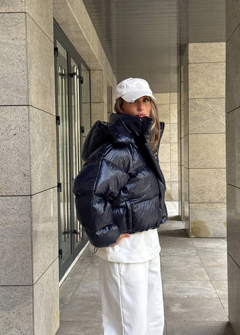 Темно-синя зимня куртка No Brand