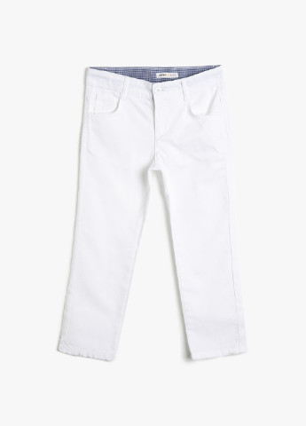 Белые кэжуал летние брюки зауженные KOTON