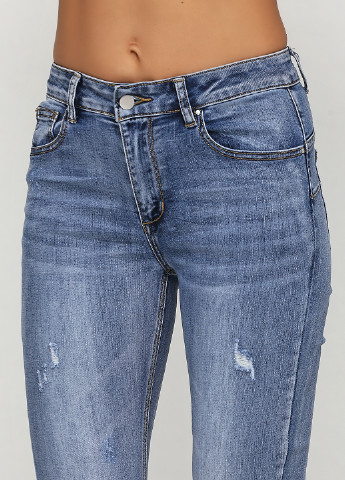 Голубые демисезонные скинни джинсы Miss BonBon
