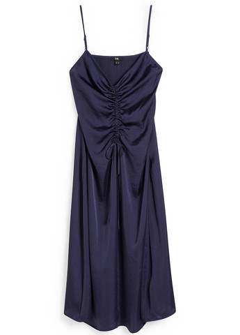 Темно-синее кэжуал, вечернее платье платье-комбинация C&A однотонное